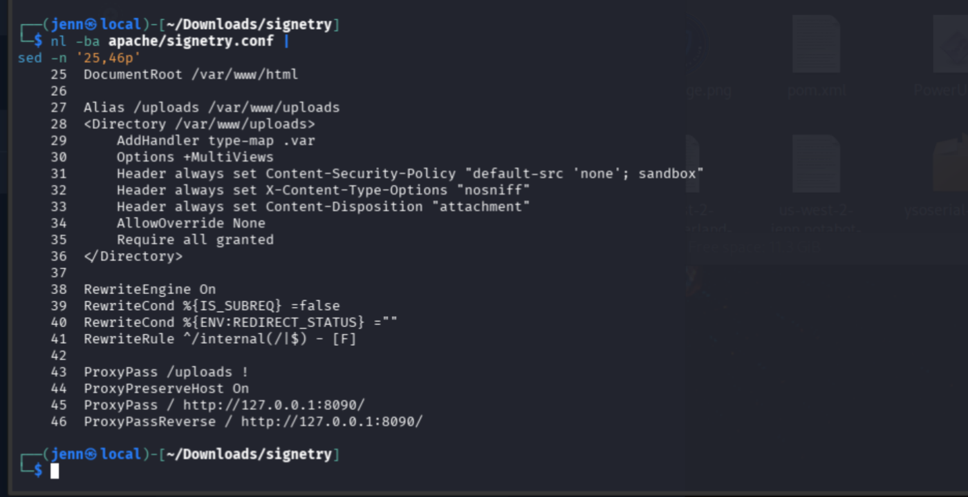 Apache configuration showing uploads alias and MultiViews with subrequest exemption